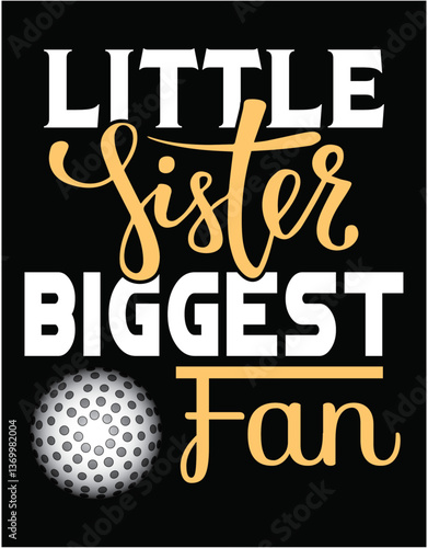 Little Sister Biggest Fan Hockey Player - printable editable vector art file.