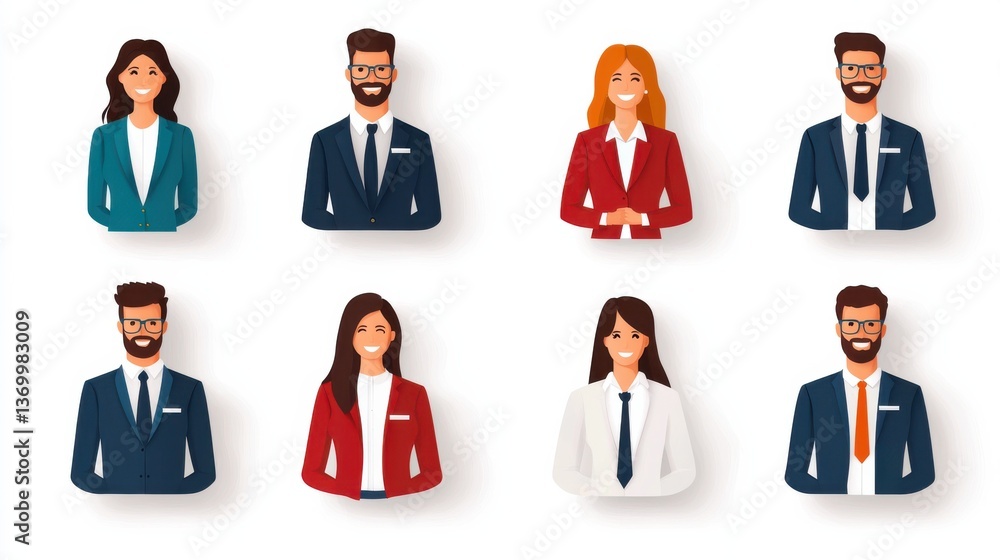 Professional business team office digital collaborative environment front view corporate representation Professional business team office digital collaborative environment front view corporate representation