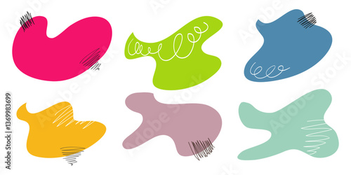 Modern liquid irregular blob shape abstract element with line. Random blotch, organic blob shape, stone silhouette, Ink stain. flat style design fluid vector illustration