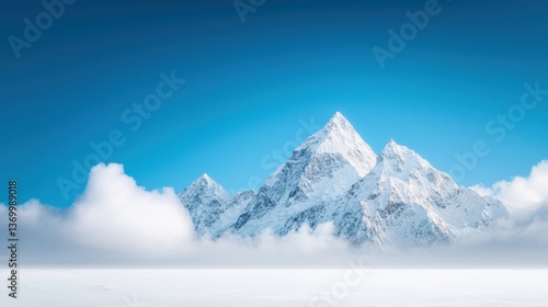 Wallpaper Mural Scenery Snow capped mountains standing tall against a bright blue sky. Torontodigital.ca