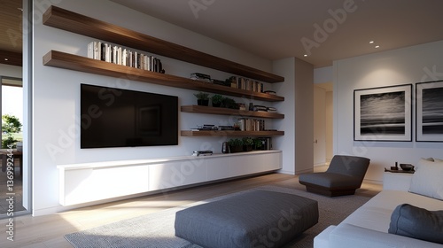 Wallpaper Mural Modern living room design with minimalist decor and stylish furniture Torontodigital.ca