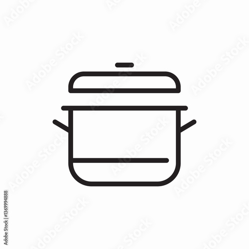 Cooking pot with lid icon vector sign