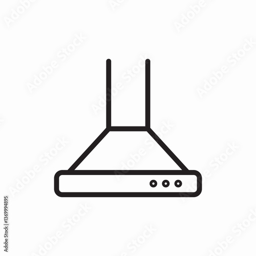 Kitchen hood ventilation system icon vector sign