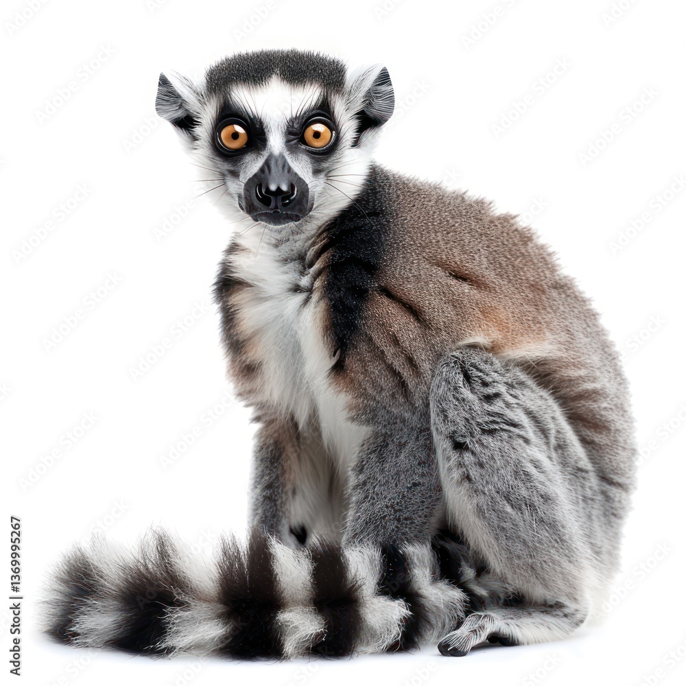 Obraz premium Lemur Isolated on White Background