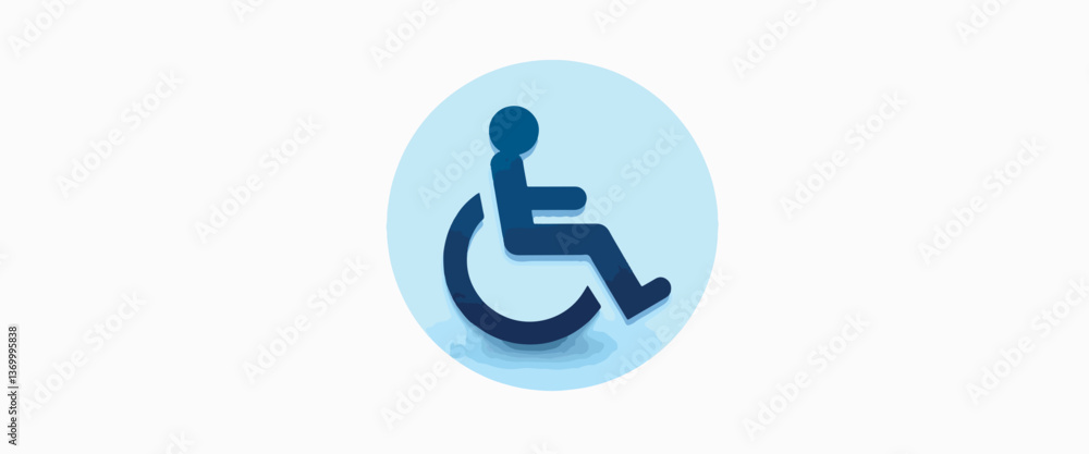 Stylized wheelchair icon representing accessibility, modern inclusivity Stylized wheelchair icon representing accessibility, modern inclusivity