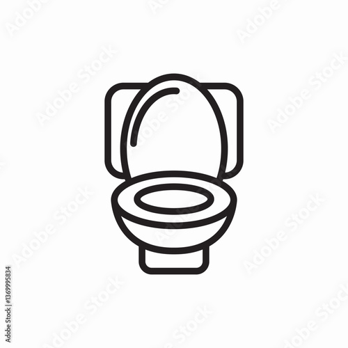 Toilet bathroom fixture plumbing icon vector sign