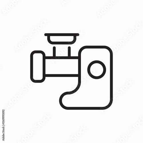 Meat grinder kitchen appliance icon vector sign
