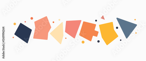 Abstract geometric shapes symbolizing workplace diversity, unity concept