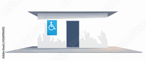Modern accessible public restroom facility design, universal accessibility