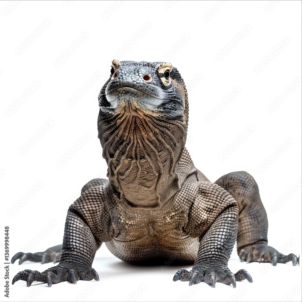 Obraz premium Komodo Dragon Isolated on White Background