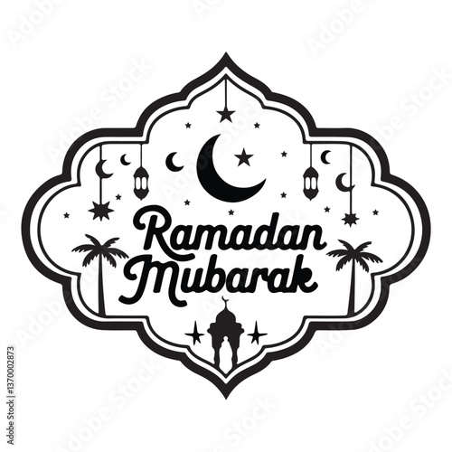 Islamic festival design with ornamental patterns and golden accents