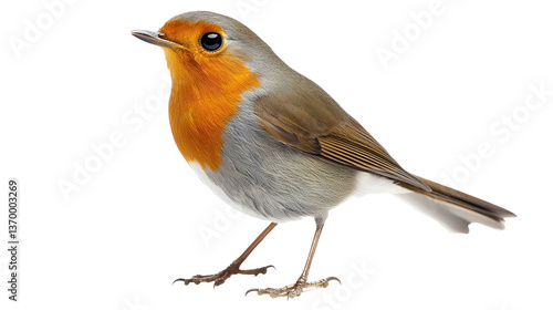 Cheerful robin bird with bright red chest nature setting gigapixel-standard image vibrant environment detailed view