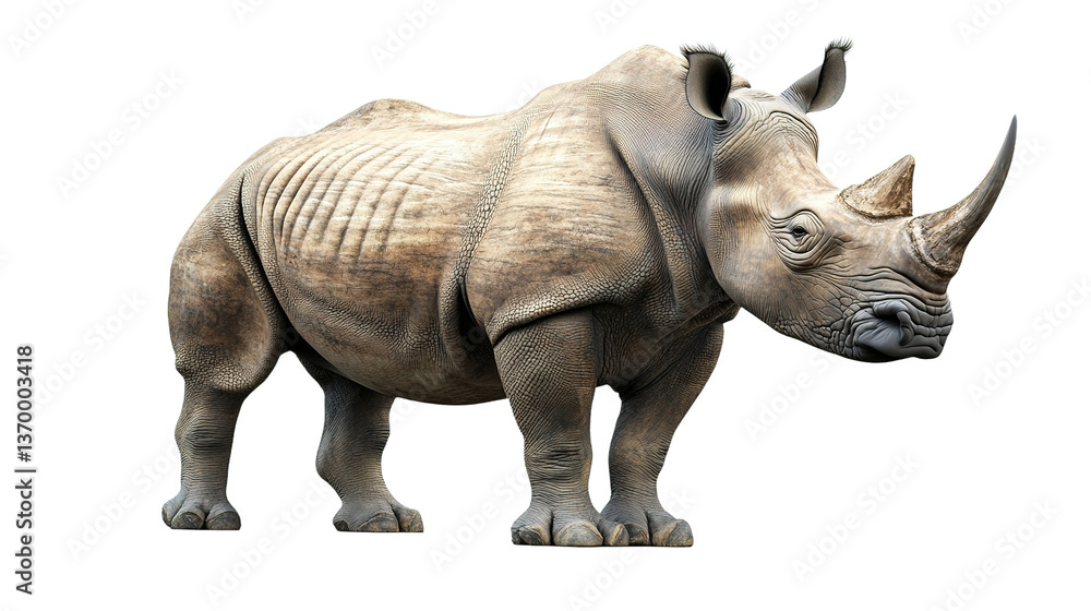 Obraz premium Majestic rhinoceros standing proudly in nature gigapixel detail outdoor setting wildlife perspective