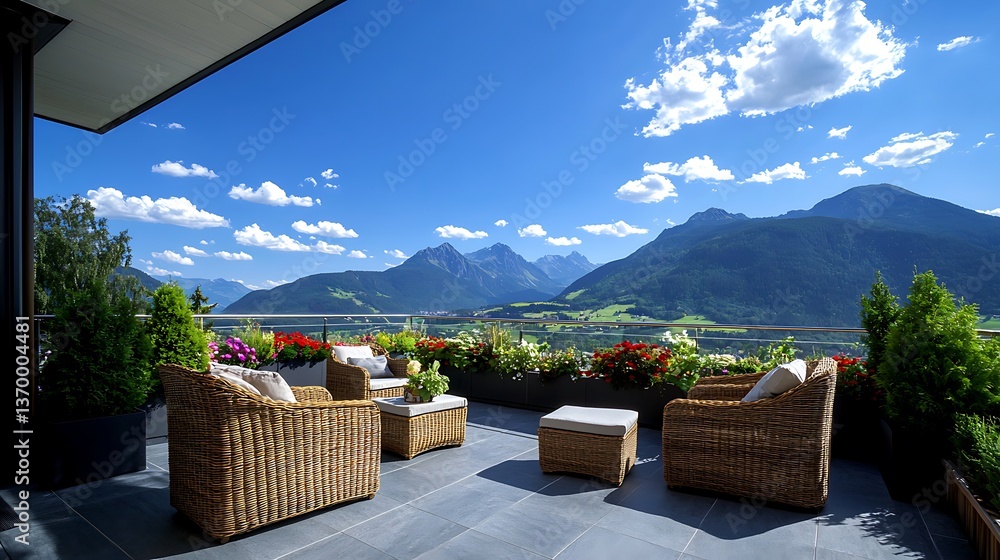 Fototapeta premium Alpine Balcony Patio Views