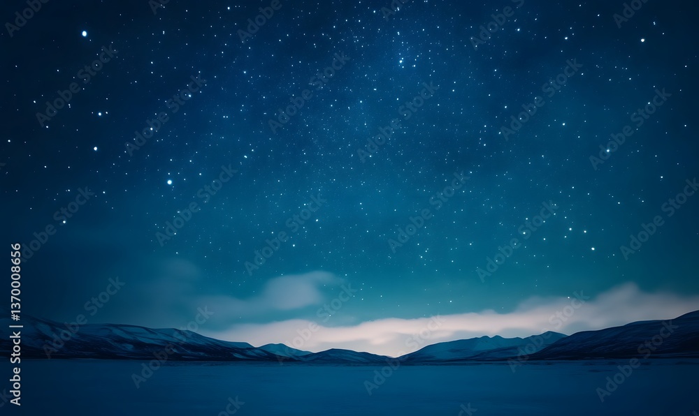 A mysterious glowing trail in the night sky over a frozen Alaskan landscape, Generative AI A mysterious glowing trail in the night sky over a frozen Alaskan landscape, Generative AI