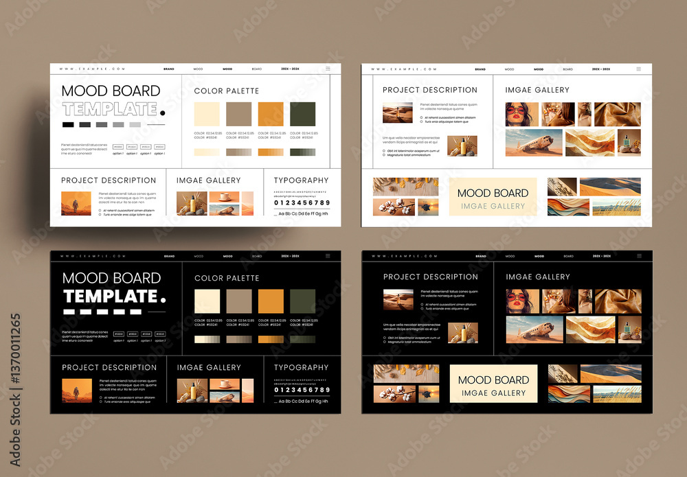 Mood Board Template modèle Stock | Adobe Stock