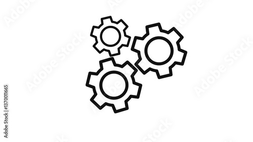 Business Development Icon Video Animation Version Lineart Icon Gear Loop for Branding, Ads, Social Media, Website etc