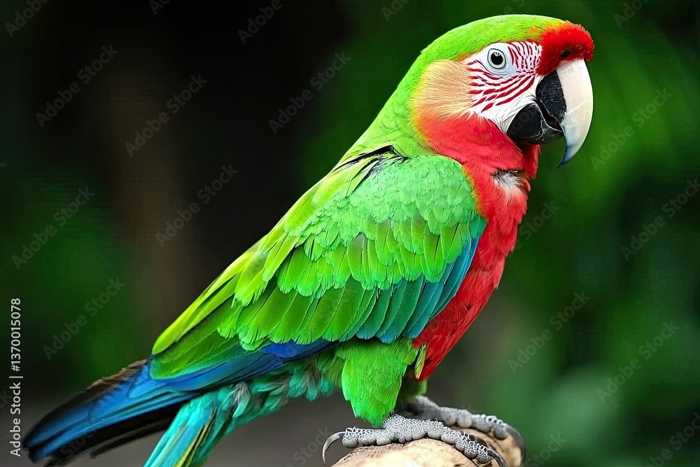 Fototapeta premium Vibrant macaw parrot tropical habitat animal photography lush environment close-up view colorful wildlife