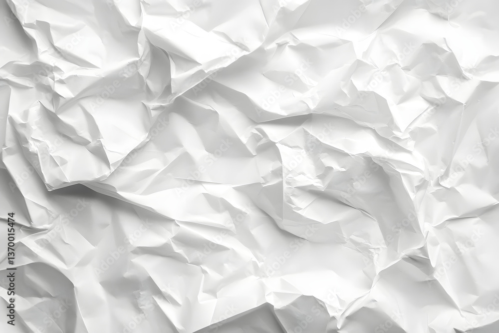 A white paper with a lot of wrinkles and creases A white paper with a lot of wrinkles and creases