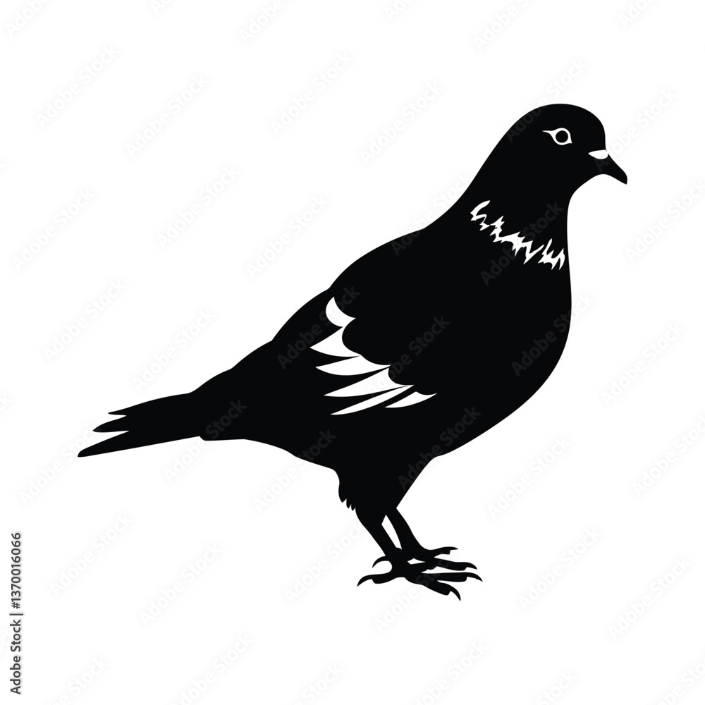 Fototapeta premium Pigeon silhouette vector flat graphic illustration