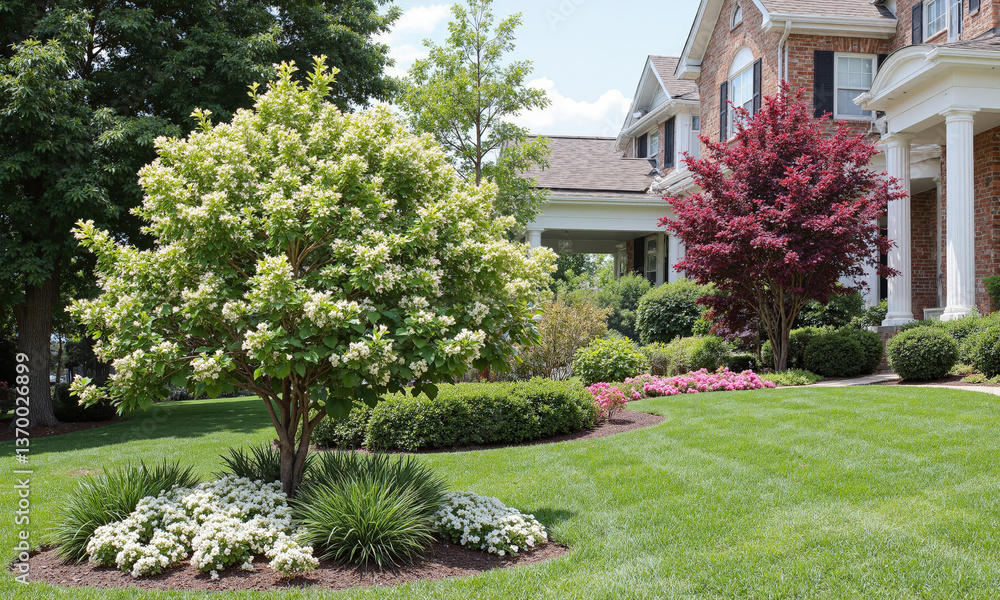 Naklejka premium Crape Myrtle (Lagerstroemia indica) Crape Myrtle is a flowering shrub or small tree popular in Southern gardens in the United