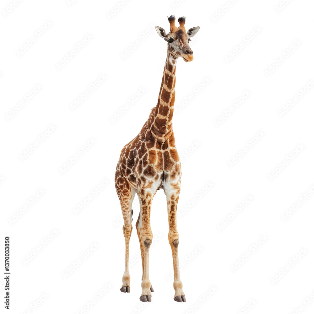 Obraz premium Giraffe white background