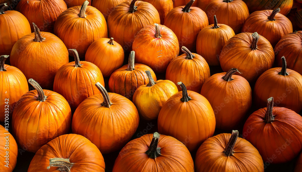 Orange halloween decoration background with pumpkins Orange halloween decoration background with pumpkins