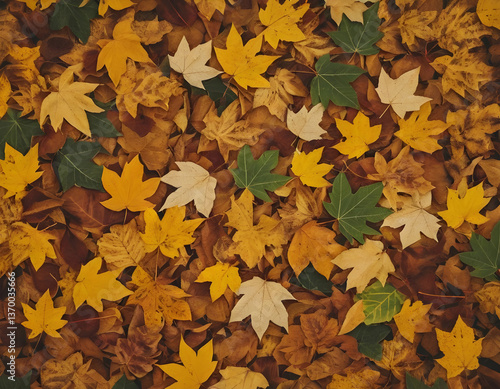 오래된 느낌의 나뭇잎이 바닥에 쌓여 있는 사진