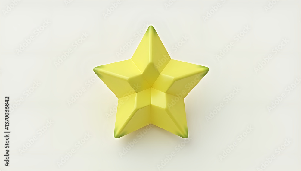 Obraz premium Vivid Simplicity: 3D Starfruit on Solid Background