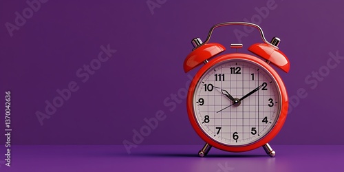 Wallpaper Mural Classic Red Alarm Clock: Minimalist Purple Still Life Torontodigital.ca