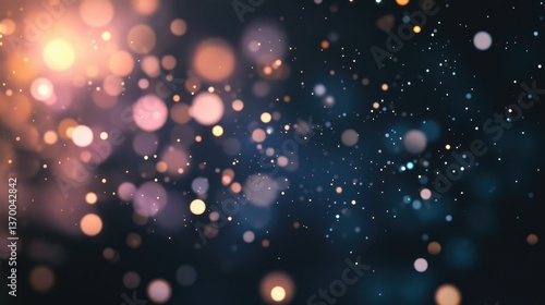 Obraz na płótnie Abstract background of colorful bokeh lights and soft glowing orbs in a dark setting for artistic and festive themes w salonie