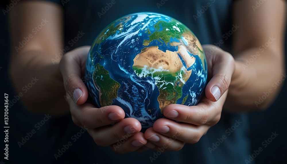 Earth Held in Caring Hands: Symbol of Global Unity and Stewardship Earth Held in Caring Hands: Symbol of Global Unity and Stewardship