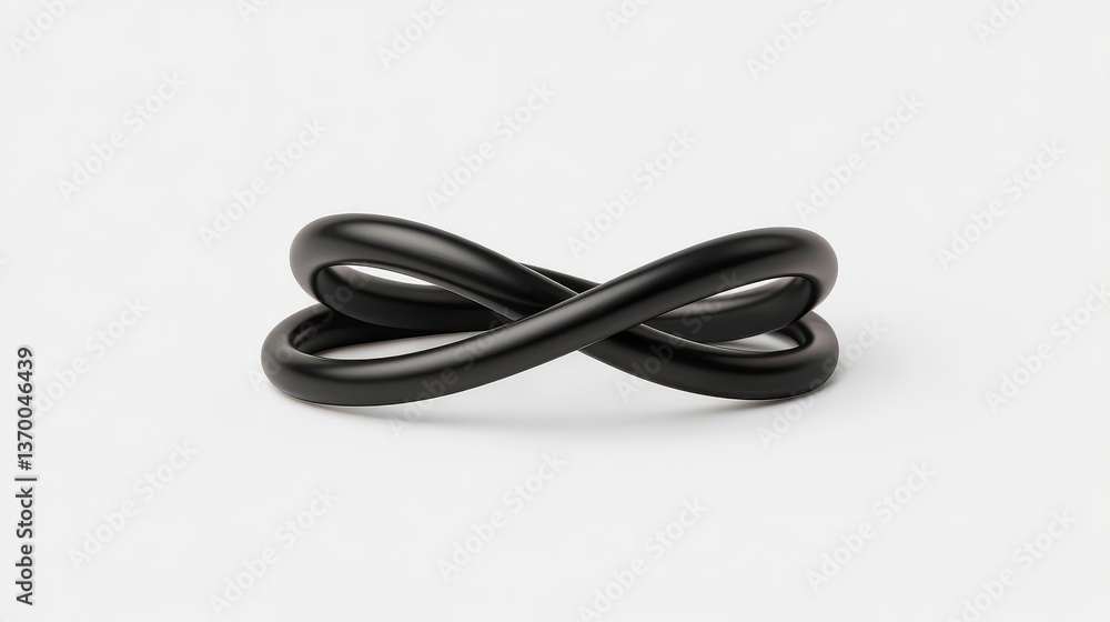 Elegant Black Infinity Symbol Loop on Simple White Background Elegant Black Infinity Symbol Loop on Simple White Background