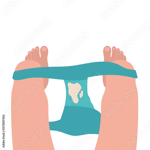Woman white vaginal discharge on panty. vaginal infection .vector illustration