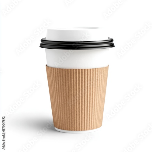 Wallpaper Mural Takeaway coffee cup with lid isolated on pure white background drink photography minimalistic style Torontodigital.ca