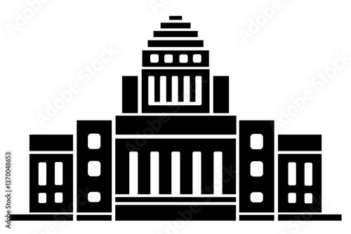 国会議事堂のベクターシルエット