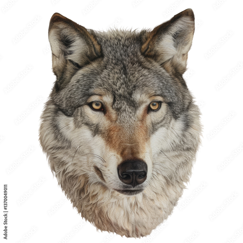 Fototapeta premium Wolf white background