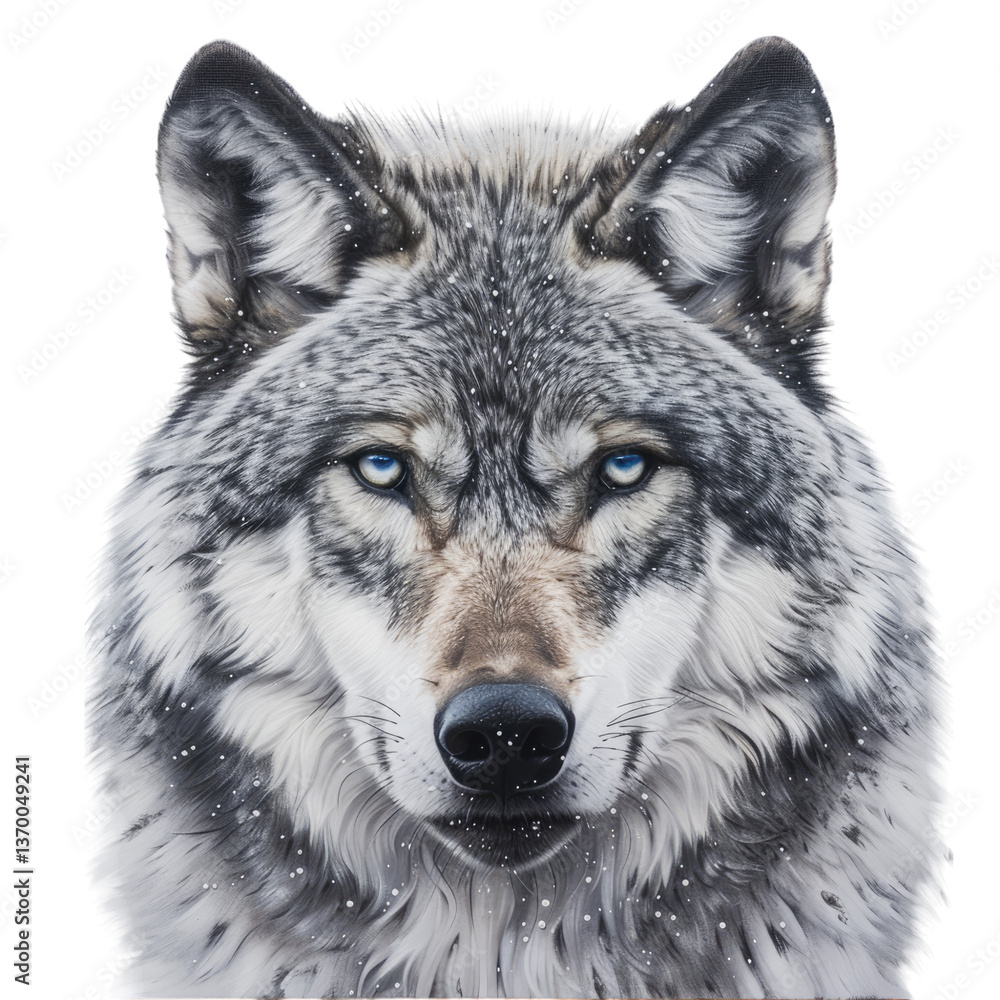 Fototapeta premium Wolf white background