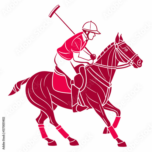 Polo players silhouette vector illustration