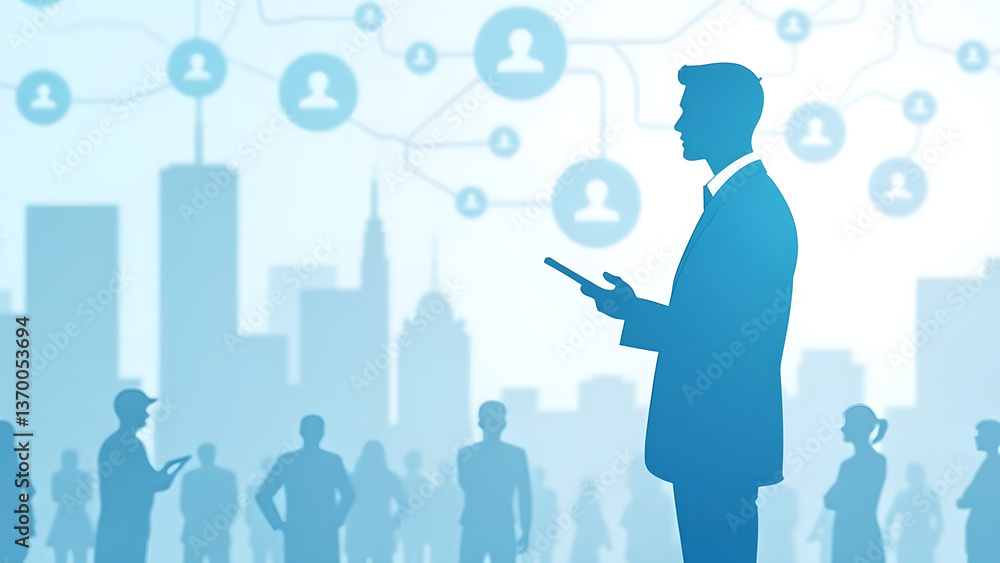 Talent Selection and Recruitment - Magnifier with People Icons on Cityscape
Talent Selection and Recruitment - Magnifier with People Icons on Cityscape