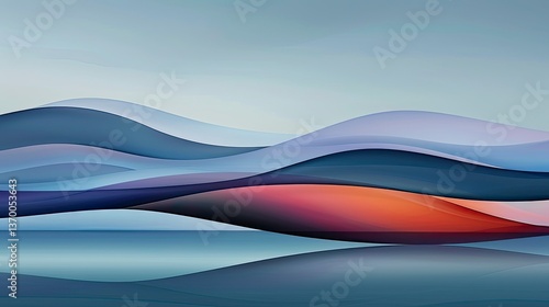Abstract landscape of flowing colors