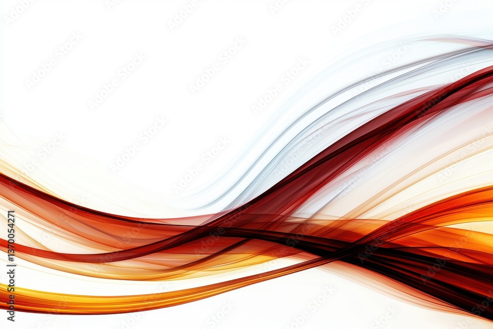 Obraz premium Abstract Flowing Lines in Warm Tones of Red, Orange and Brown