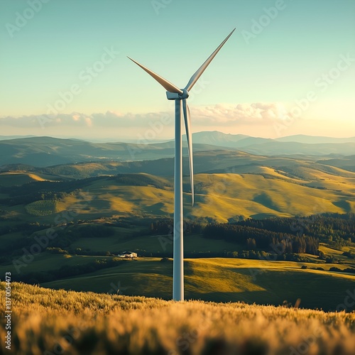 wind turbine generator in the green mountains