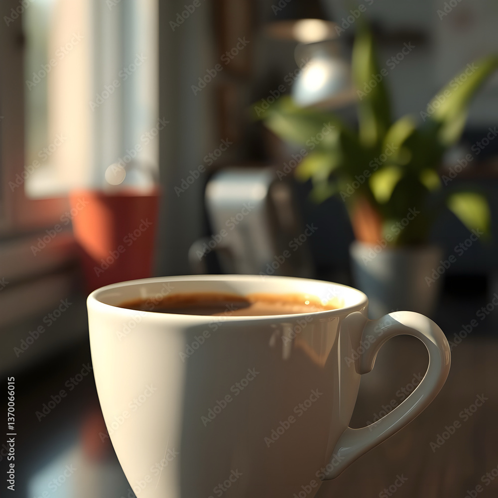 Cup of coffee on a table Cup of coffee on a table