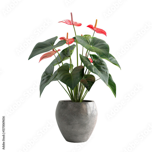 Houseplant anthurium no background