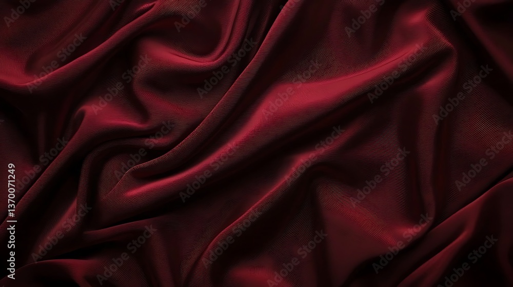 Luxurious crimson fabric texture with elegant folds for fashion, backgrounds, and design projects Luxurious crimson fabric texture with elegant folds for fashion, backgrounds, and design projects