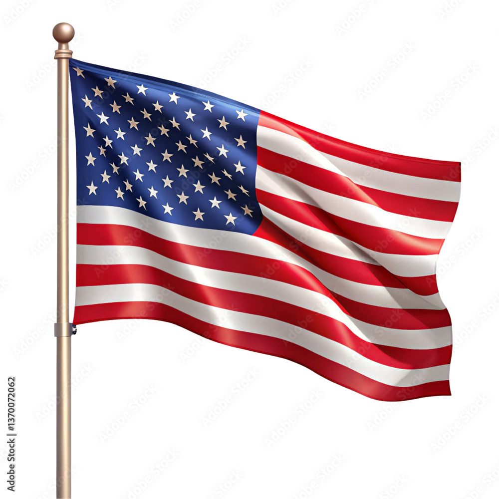 Fototapeta premium American flag isolated on transparent background