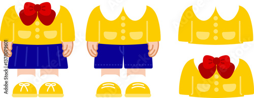 a kindergarten uniform design set