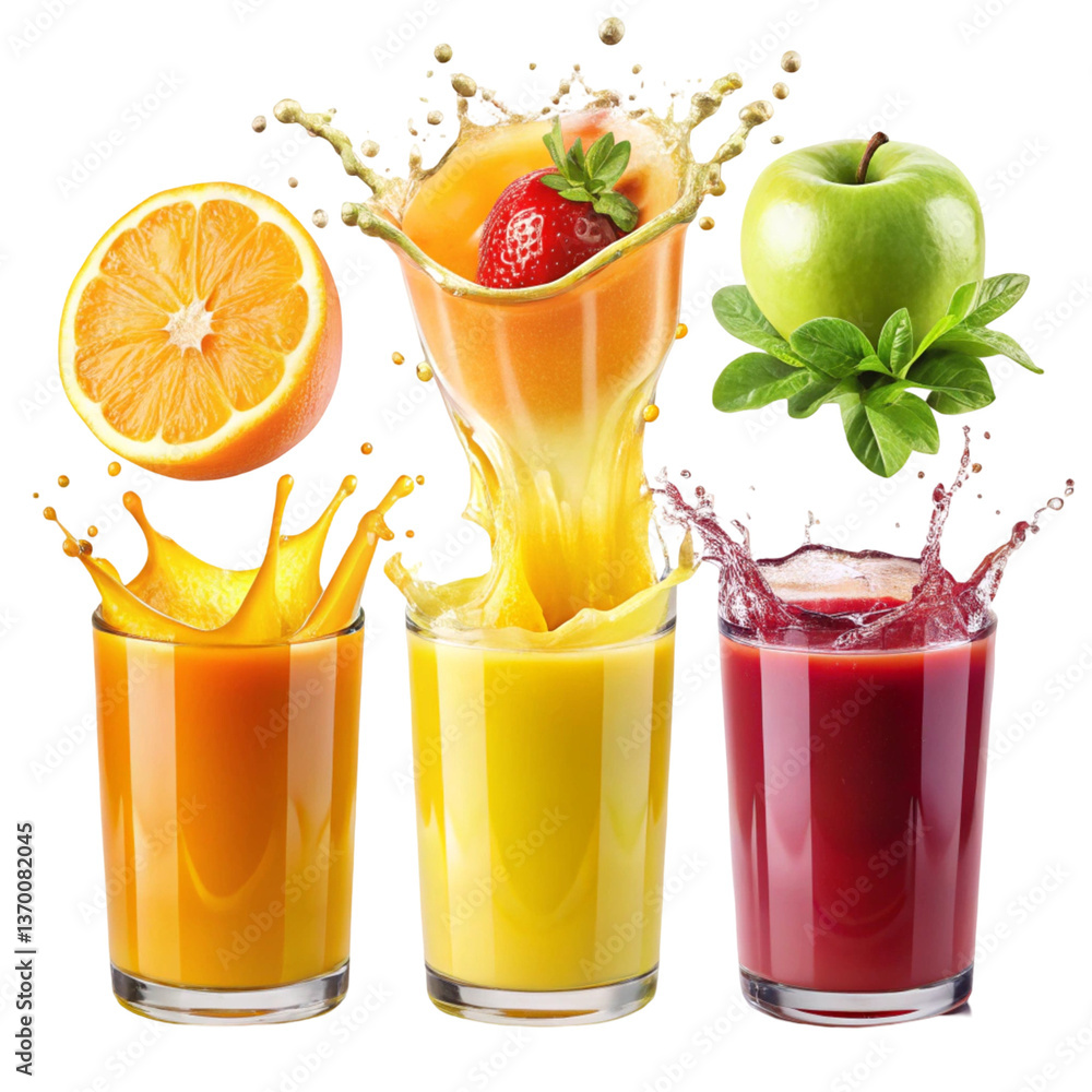 Juice splash set isolated on transparent background
Juice splash set isolated on transparent background