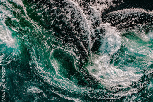 Wallpaper Mural Blue waves of water of the river and the sea meet each other during high tide and low tide. Torontodigital.ca